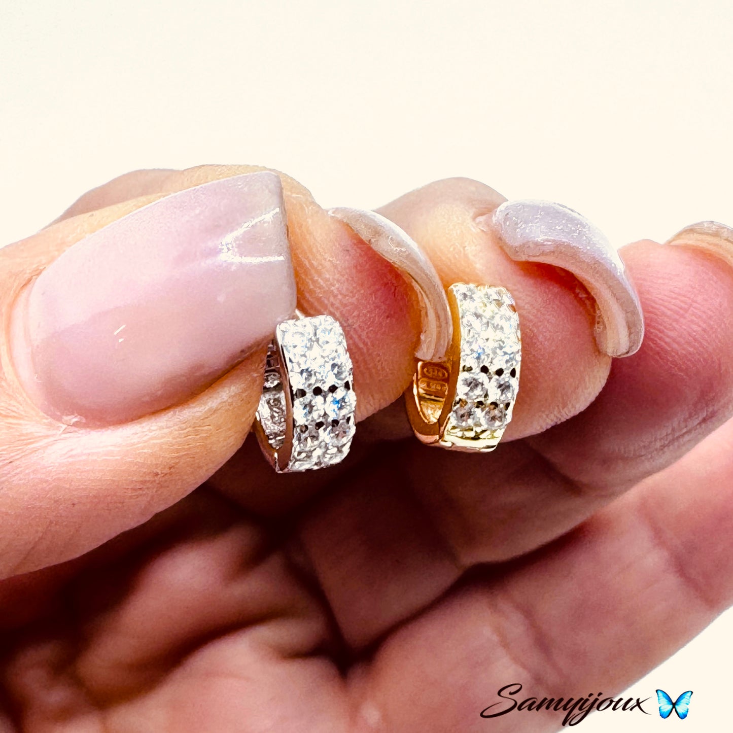 Hoops da 7mm con due file di zirconi - by Samyijoux