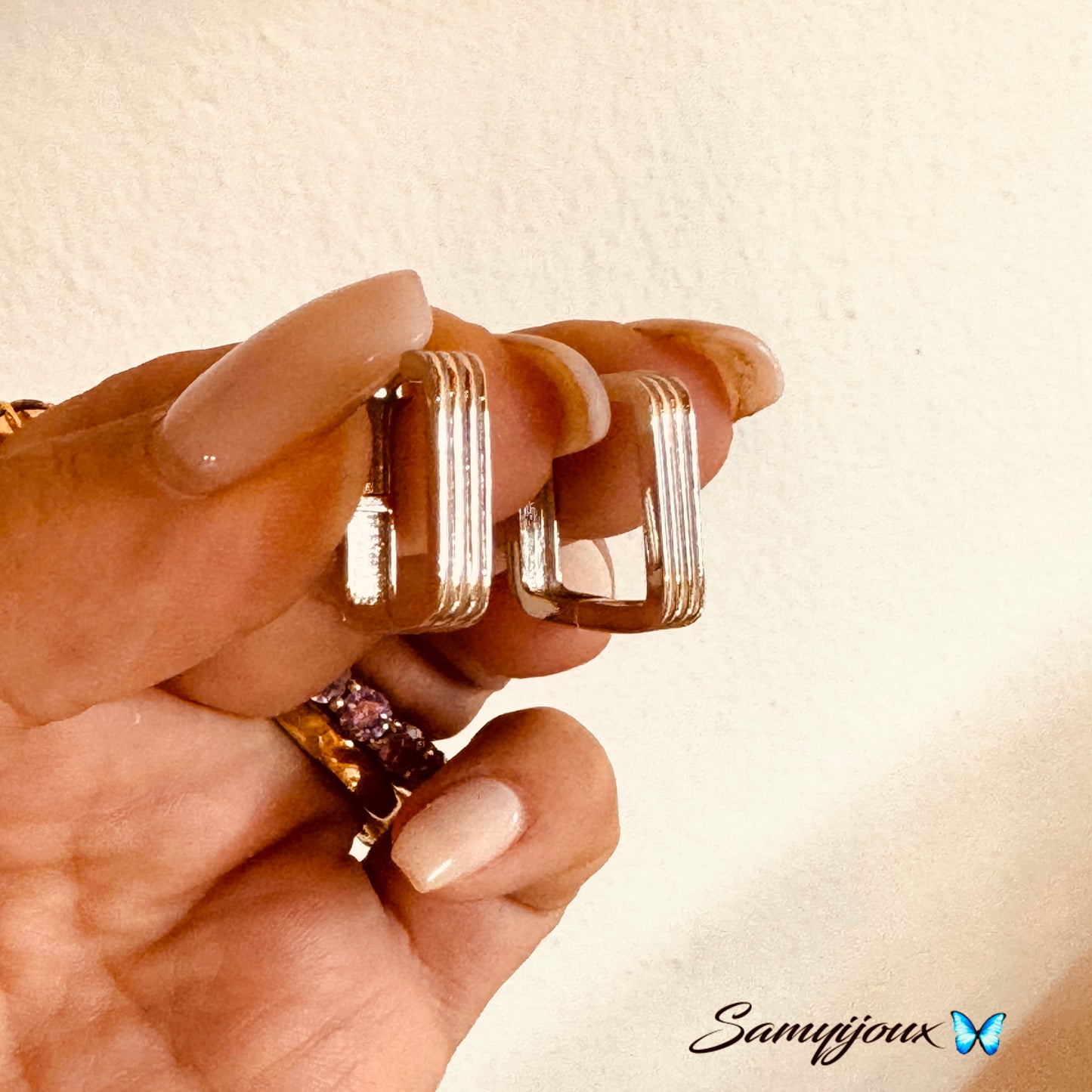 Hoops quadrati rigati - by Samyijoux