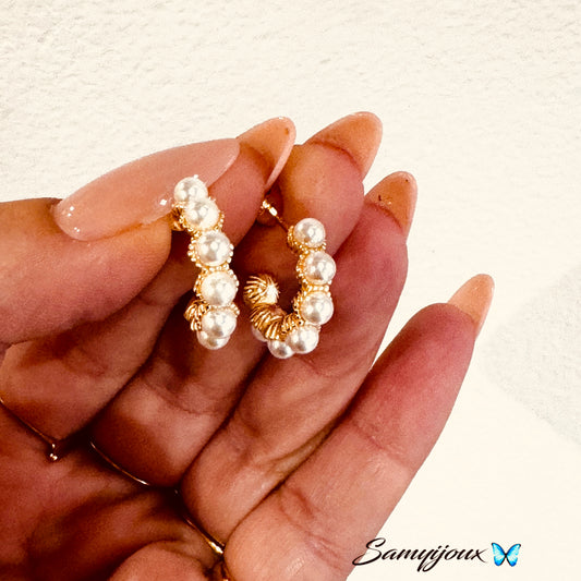 Cerchi Perle a fiore - by Samyijoux