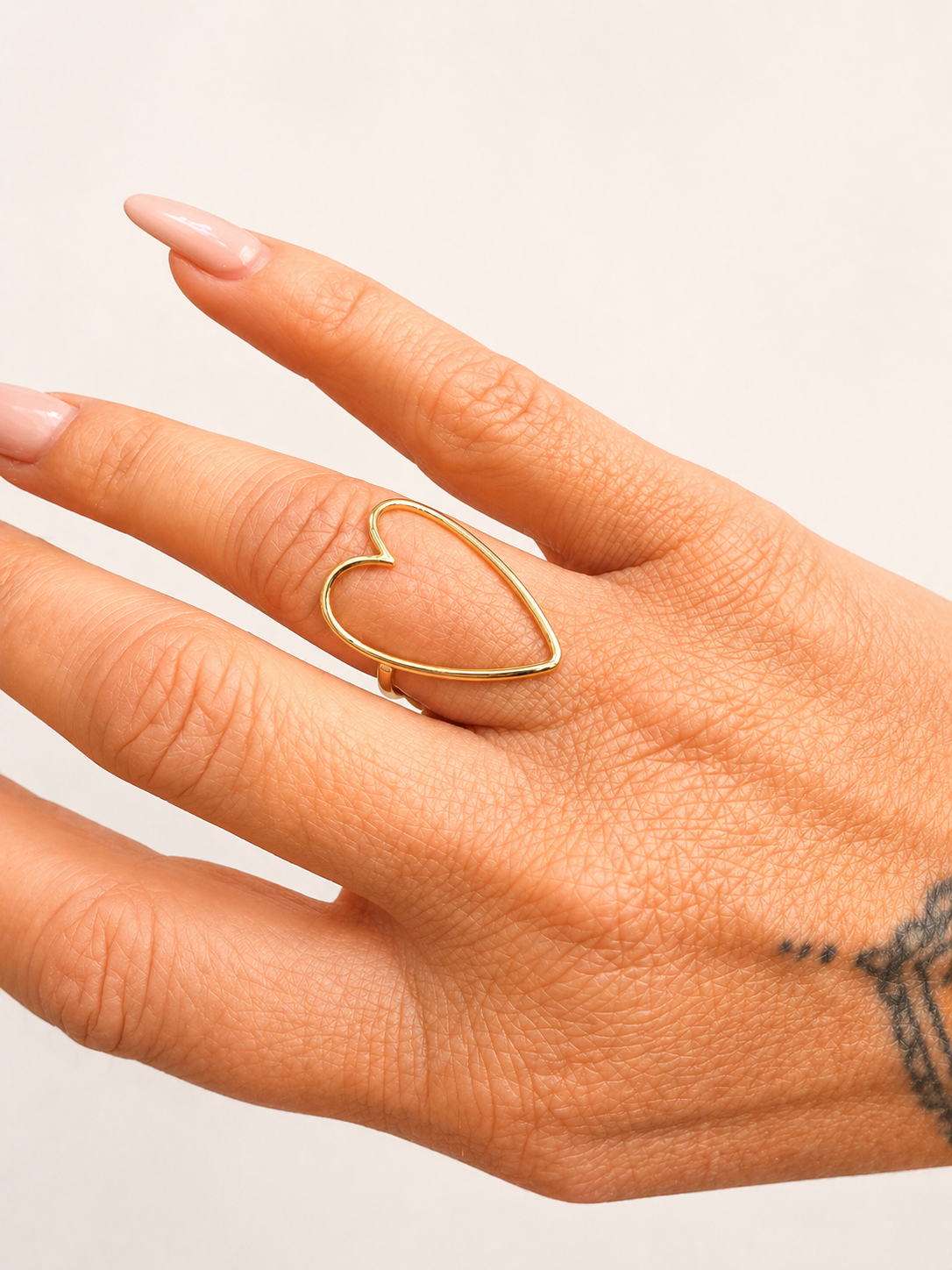 Anello cuore lungo in acciaio - by Samyijoux