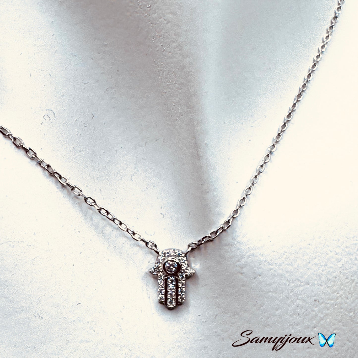 Collana Manina di Fatima zirconi bianchi - by Samyijoux
