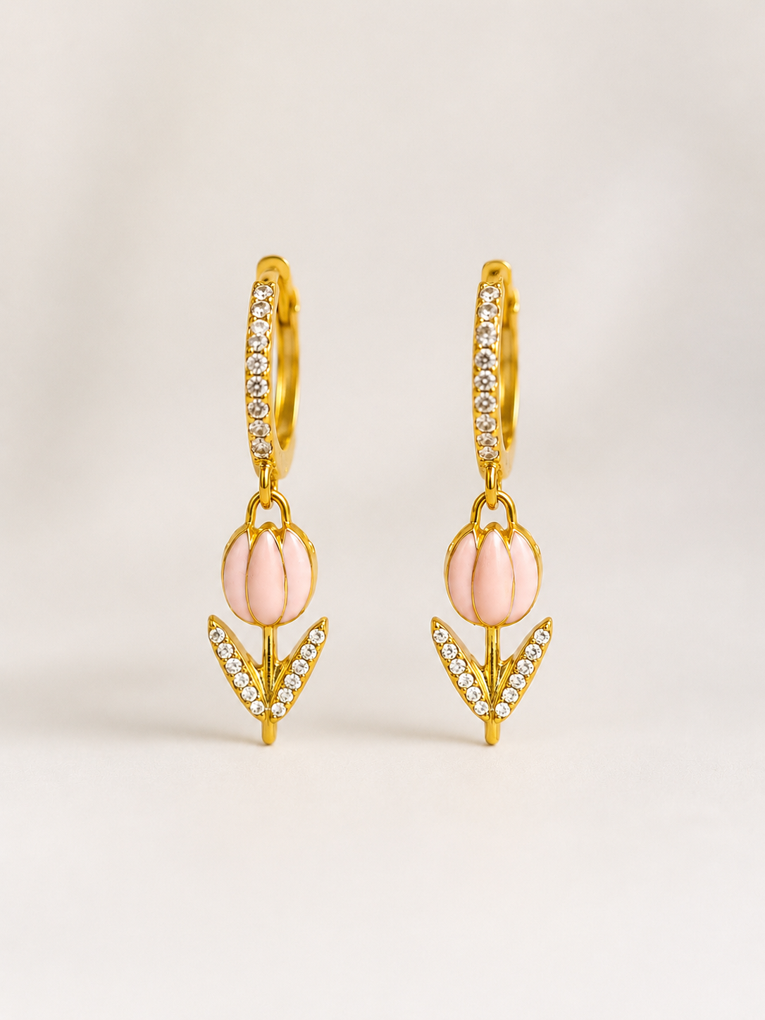 Orecchini a cerchio cristalli con tulipano - by Samyijoux