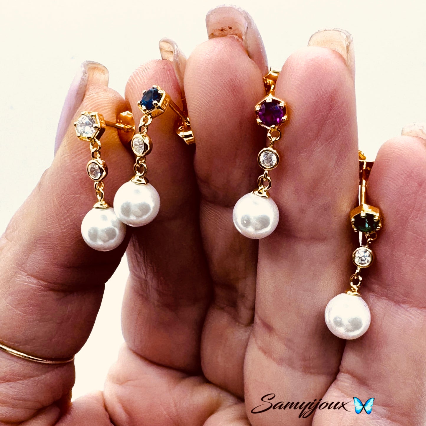 Orecchini Punto e Perla - by Samyijoux