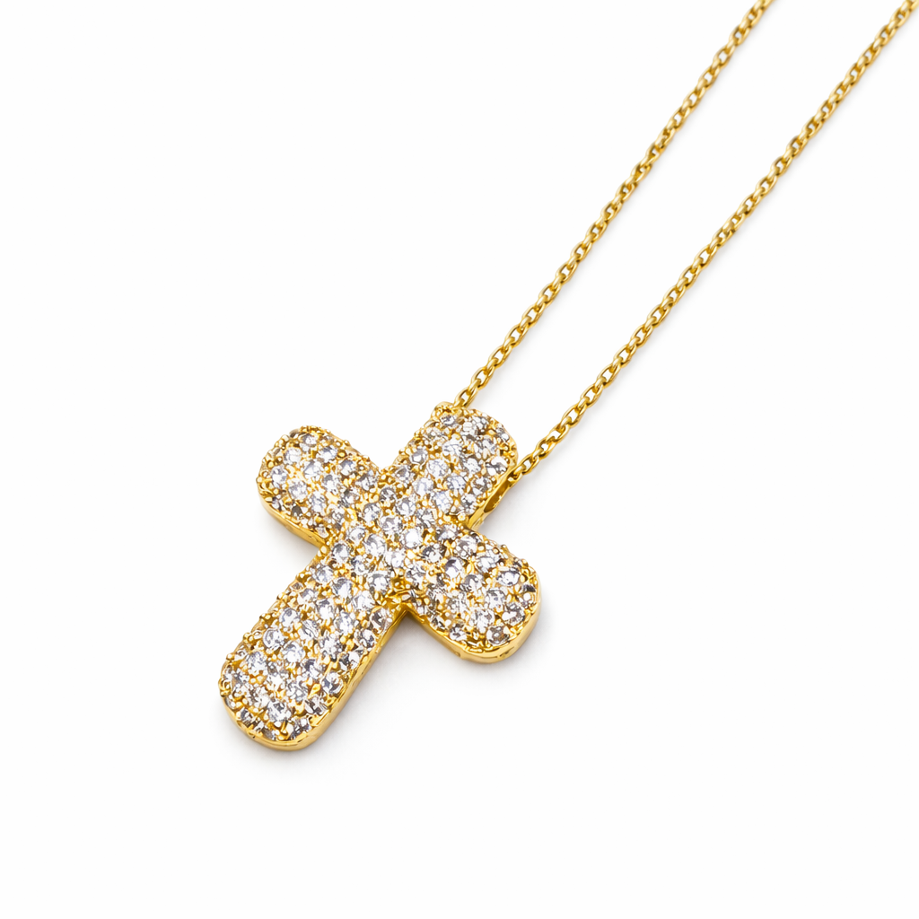 Collana Croce bombata - by Samyijoux