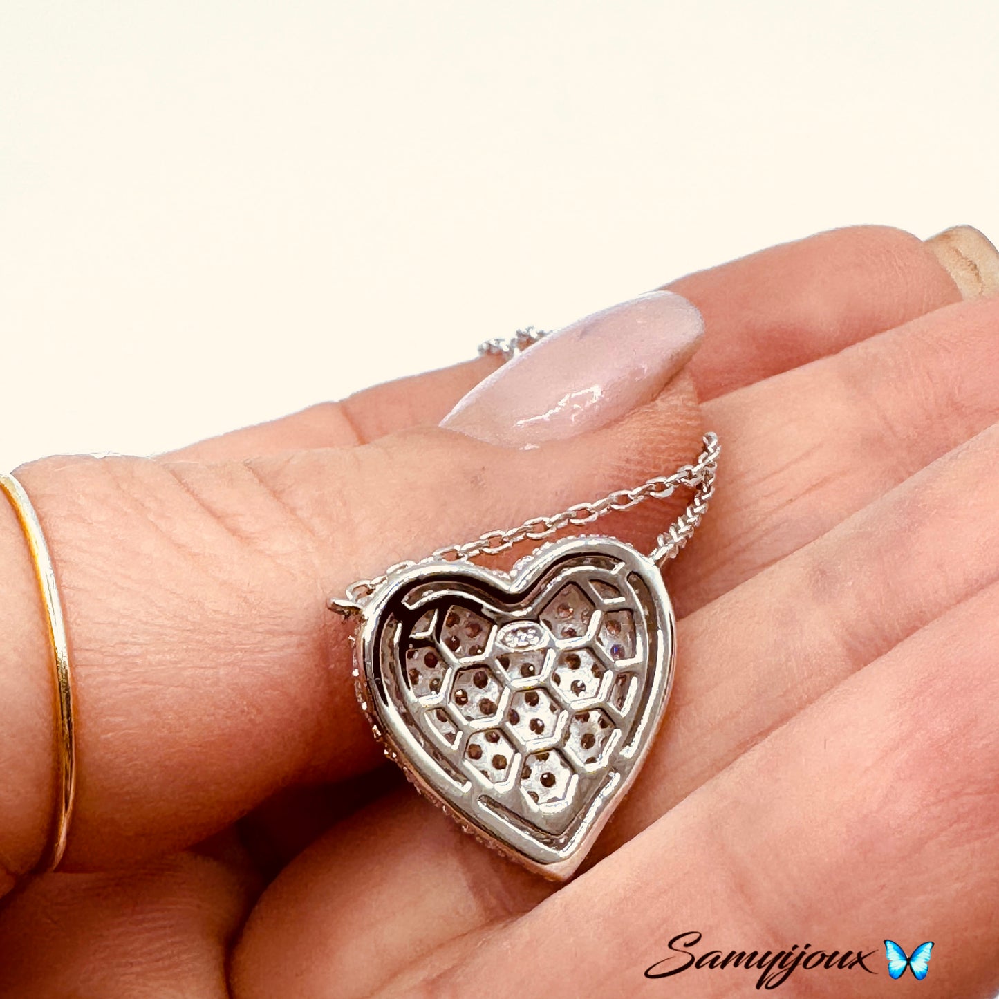 Collana Cuore Bombato pavè - by Samyijoux