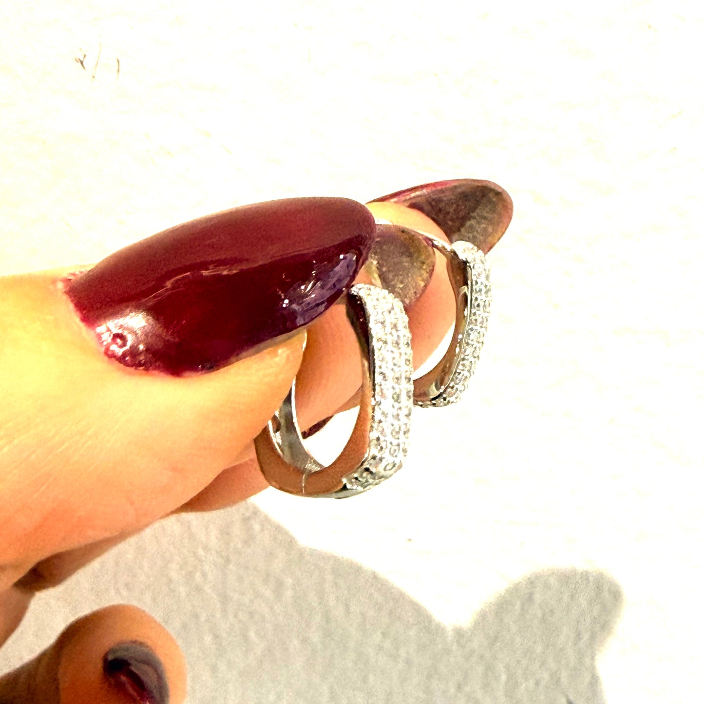 Hoops 9mm squadrati con pavè - by Samyijoux