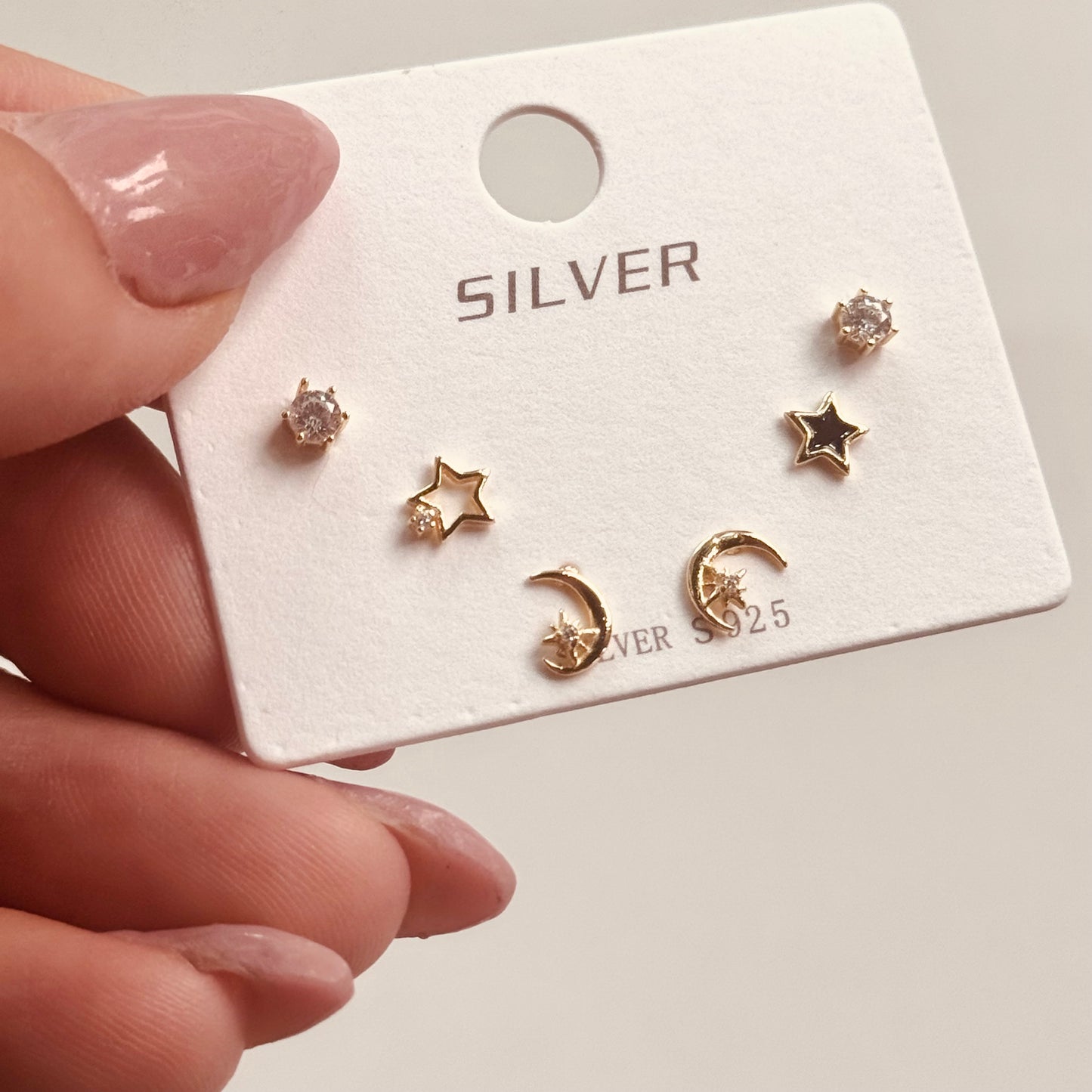 Orecchini Kit 3 fori Luna e Stelle - by Samyijoux