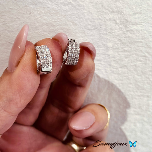 Hoops da 9mm con tre file di zirconi - by Samyijoux