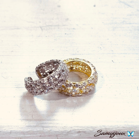 Earcuff Bombato e zirconato mini fiori - by Samyijoux