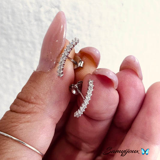 Orecchini curva zirconi - by Samyijoux
