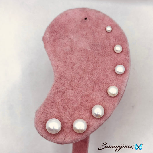 Orecchini Bottone Perla di fiume - by Samyijoux