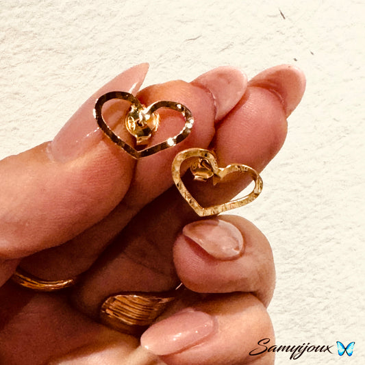 Orecchini a Cuore Martellato - by Samyijoux
