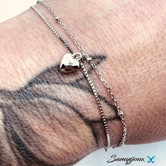 Bracciale Doppio con cuore   - by Samyijoux