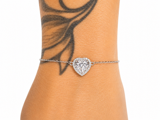 Bracciale cuore moissanite - by Samyijoux