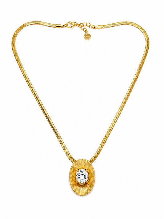 Collana Snake e ovale con cristallo - by Samyijoux