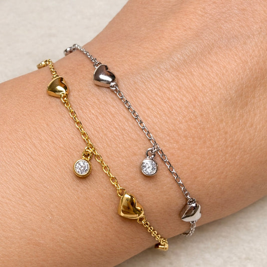 Bracciale cuori lisci - by Samyijoux