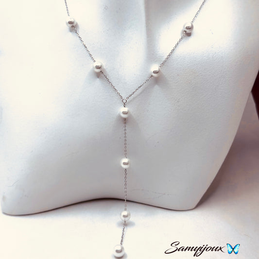 Collana a Y con perle sintetiche - by Samyijoux
