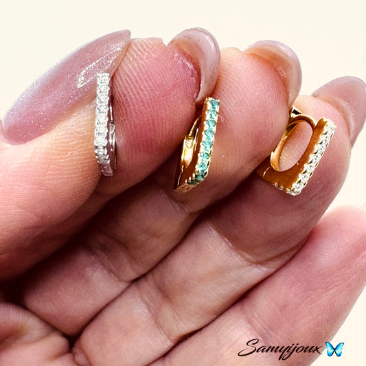 Hoop Quadrato con zirconi - by Samyijoux