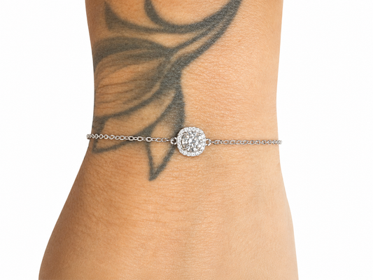 Bracciale mini quadrato moissanite - by Samyijoux