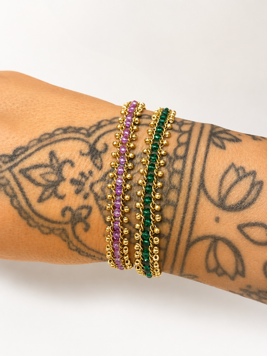 Bracciale Binario con cristalli colorati  - by Samyijoux