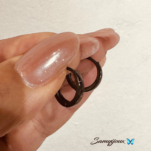 Hoop fino squadrata 1cm - by Samyijoux