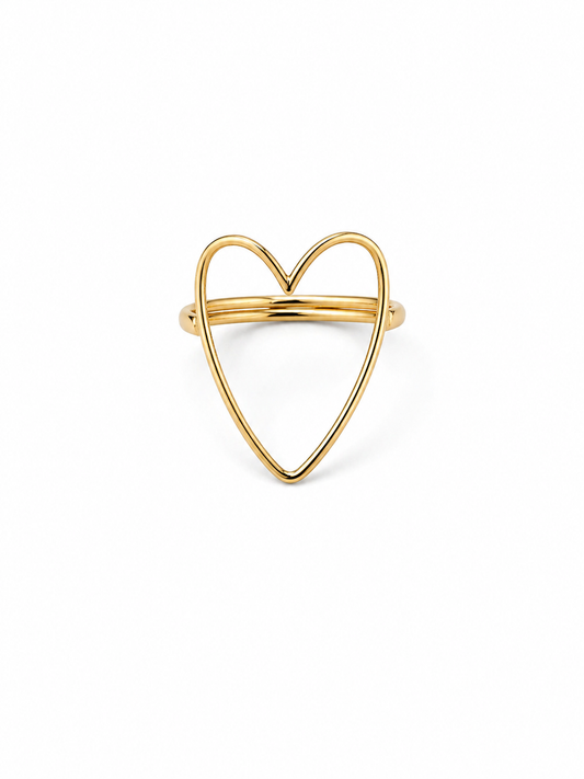 Anello cuore lungo in acciaio  - by Samyijoux