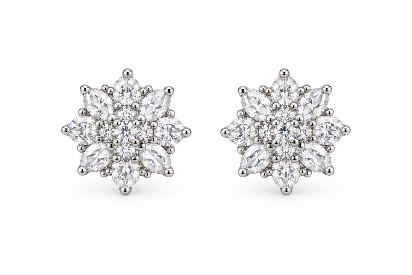 Orecchini mini fiore  Moissanite   - by Samyijoux