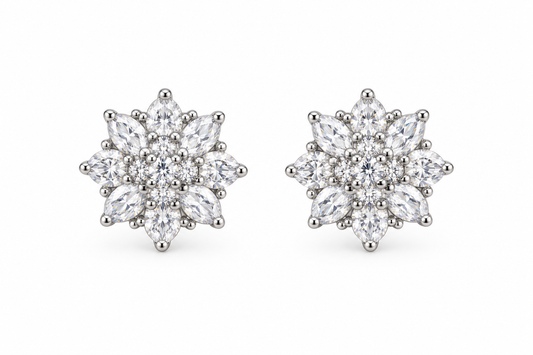 Orecchini mini fiore  Moissanite   - by Samyijoux