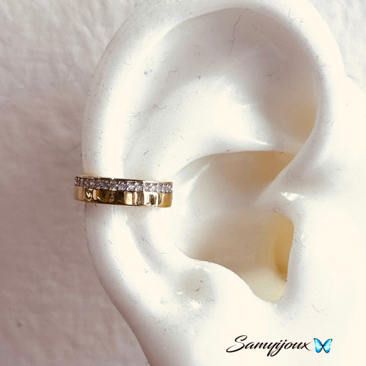 Earcuff fascia zirconata e specchio unite x conch - by Samyijoux