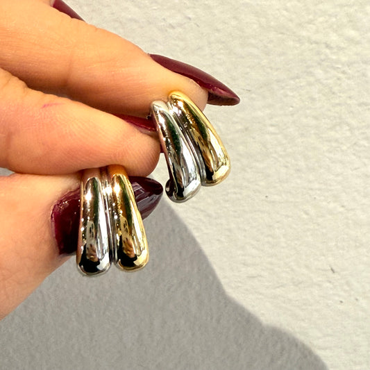 Orecchini Cerchi Bicolore uncino - by Samyijoux